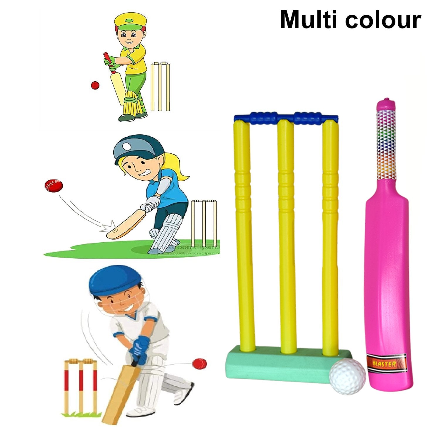 8027 Plastic Cricket Bat Ball Set for Boys and Girls