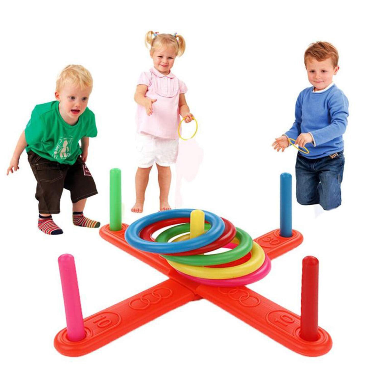 8078 13 Pc Ring Toss Game widely used by children’s and kids for playing and enjoying purposes and all in all kinds of household and official places etc.