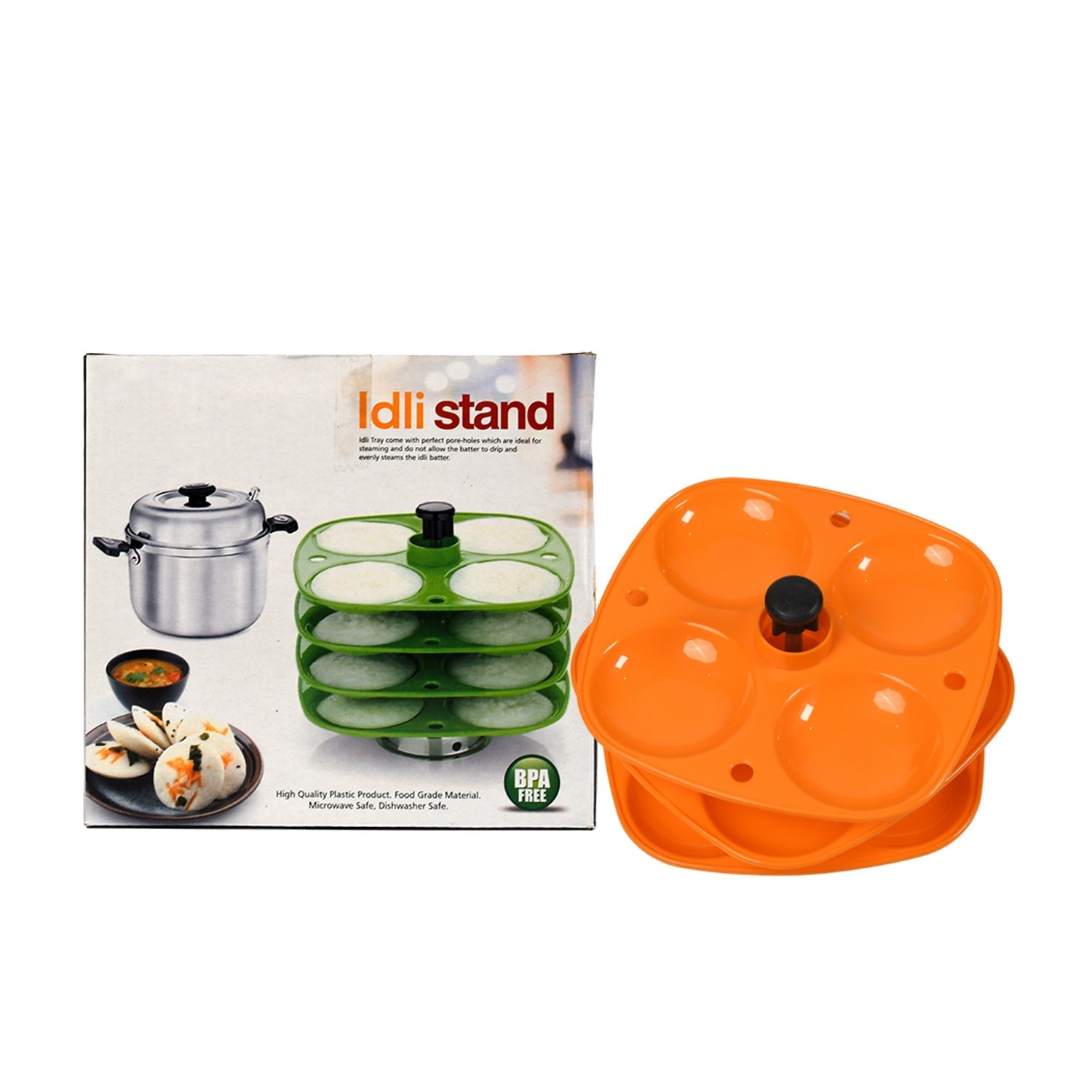 5346 3 Layer Idli Stand used in all kinds of household kitchen purposes for holding and serving idlis.