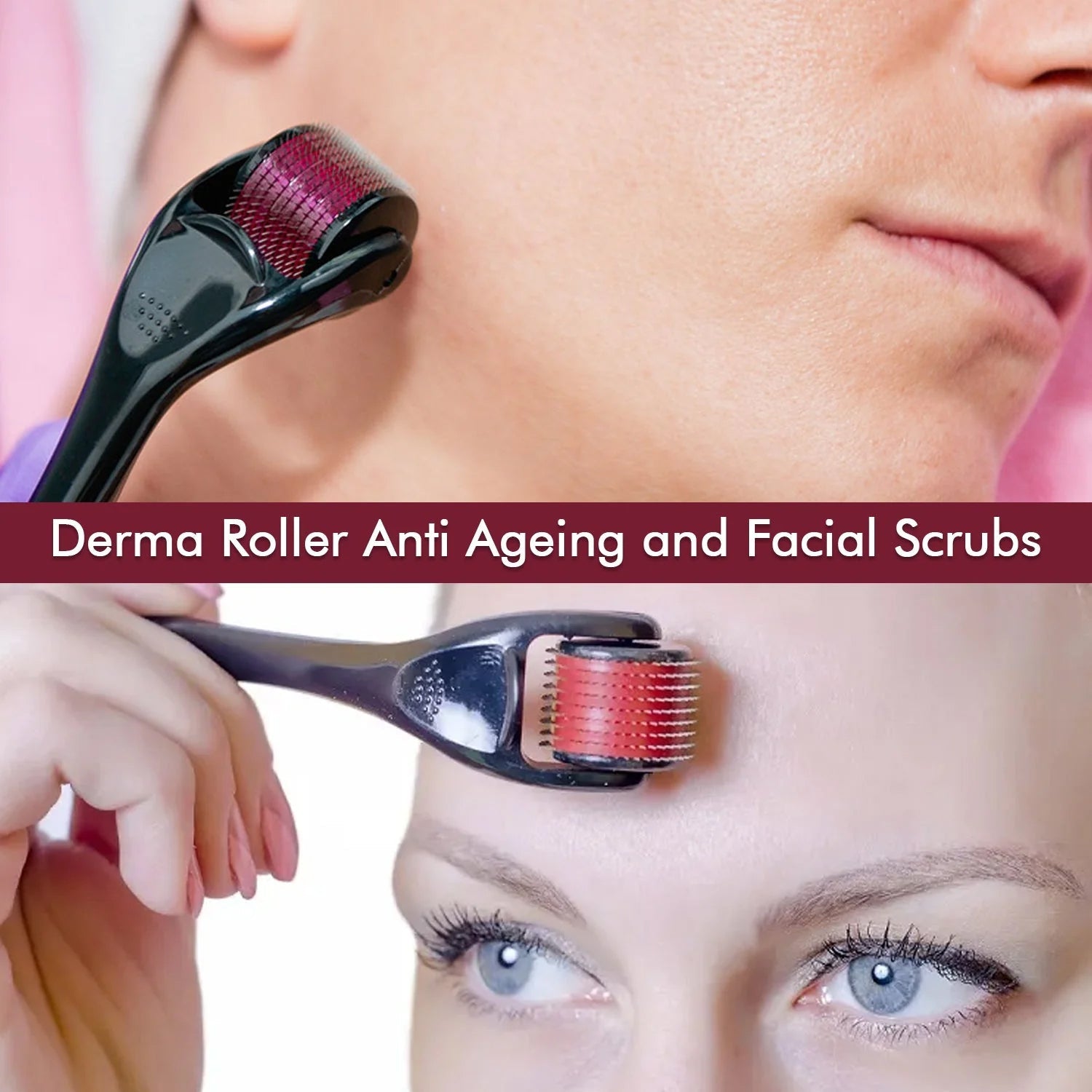 Derma Roller Anti Ageing and Facial Scrubs & Polishes Scar Removal Hair Regrowth (1.5 MM / 2 MM)