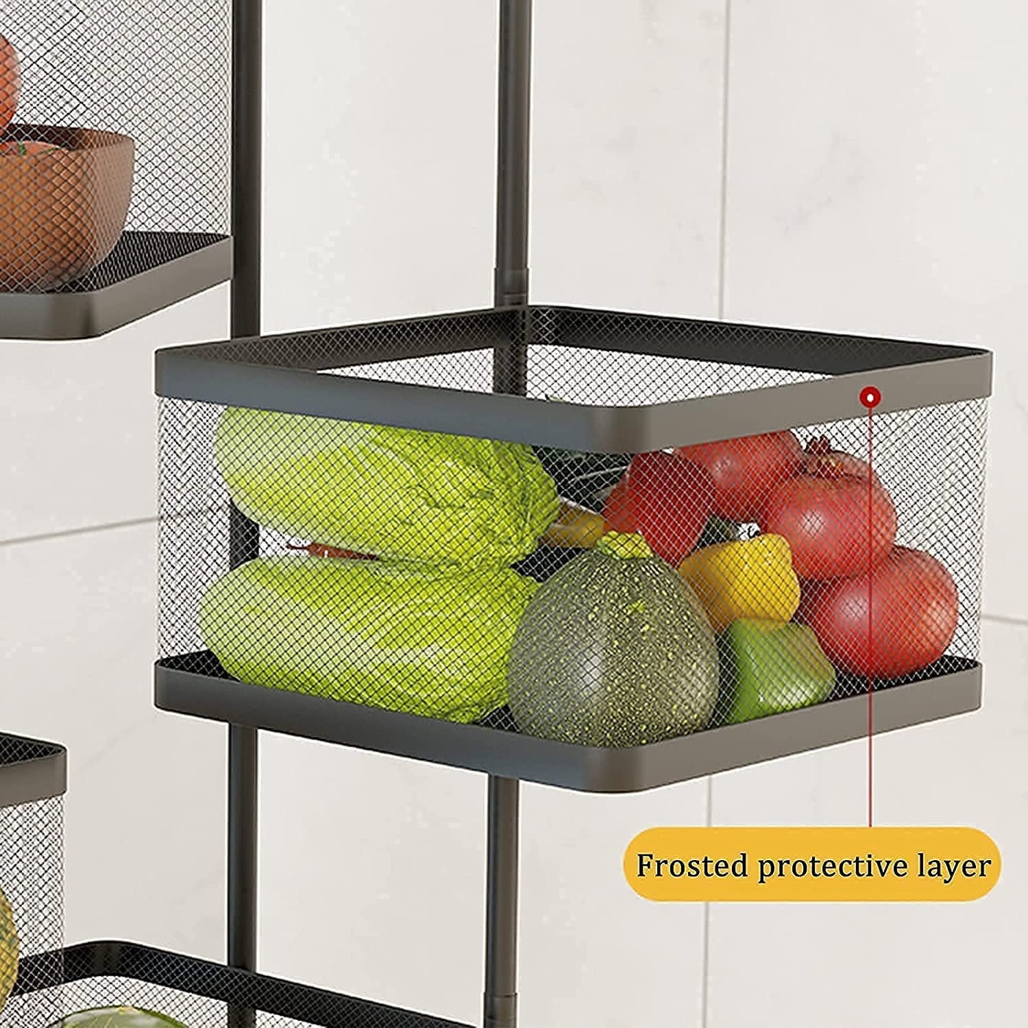 Metal High Quality Kitchen Trolley Kitchen Organizer Items and Kitchen Accessories Items for Kitchen Rack Square Design for Fruits & Vegetable Onion Storage Kitchen Trolley with Wheels (4 Layer / 3 Layer)