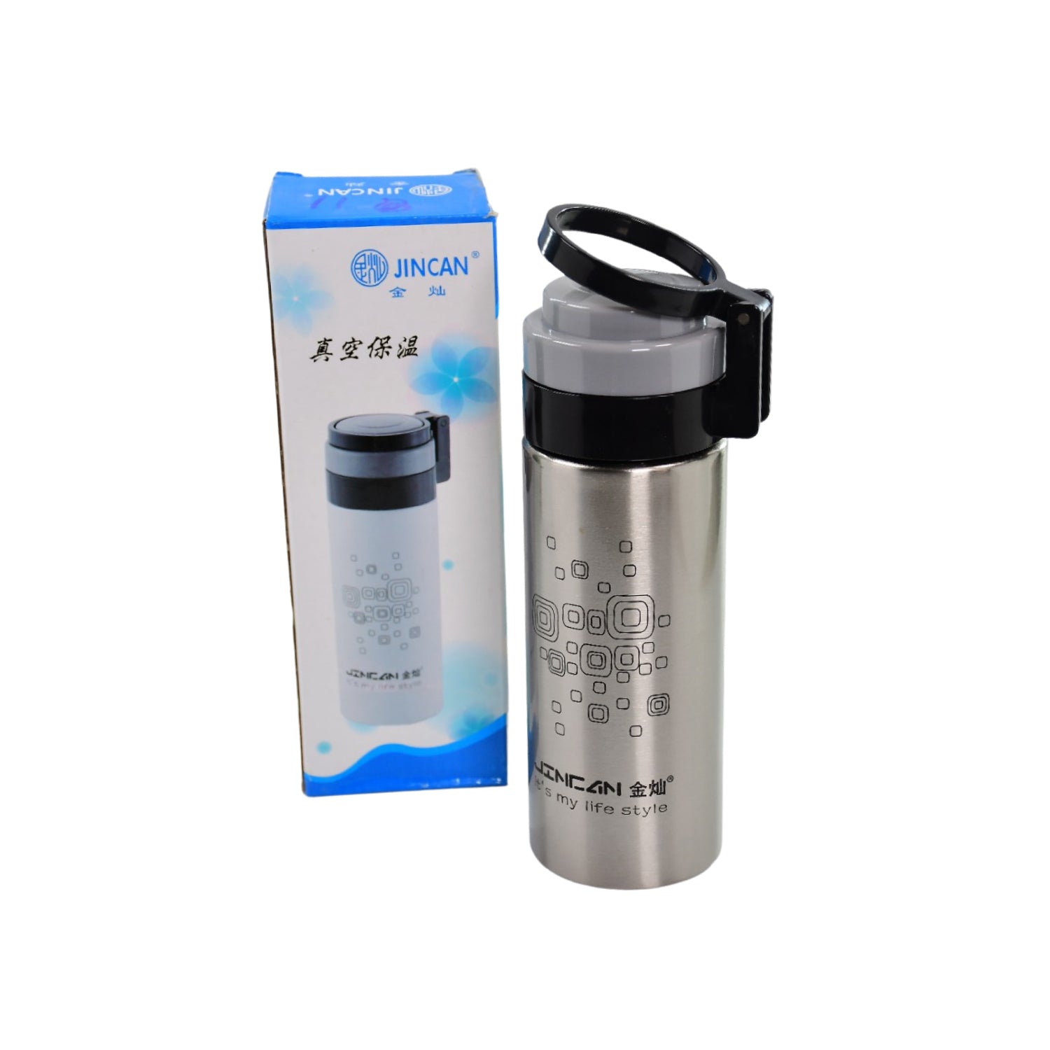 6450 450Ml STAINLESS STEEL WATER BOTTLE WITH RING CAP FOR MEN WOMEN KIDS | THERMOS FLASK | REUSABLE LEAK-PROOF THERMOS STEEL FOR HOME OFFICE GYM FRIDGE TRAVELLING