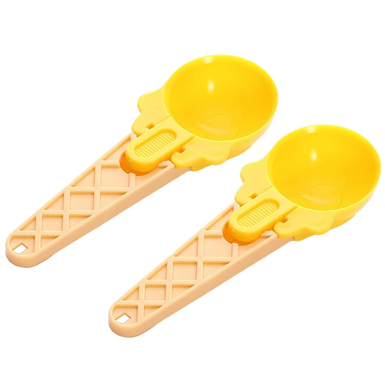 5509 Ice Cream Spoons 2pcs Plastic Water Melon Scoopers with Trigger Dipper and Adults for Summer Party Ice Cream Scoop, Food Serving Spoon Kitchen Tools Ice Cream Digging Spoon Household Spoons Cupcake Spoons Aps Fruit Ball Player (2 Pc)