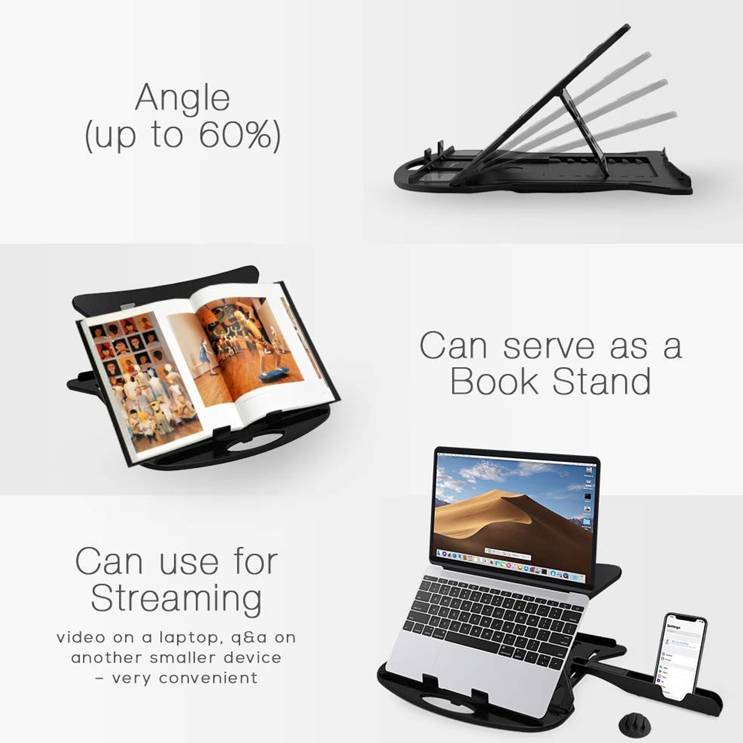 6226 Adjustable Laptop Stand Patented Riser. With Portable Mobile Stand