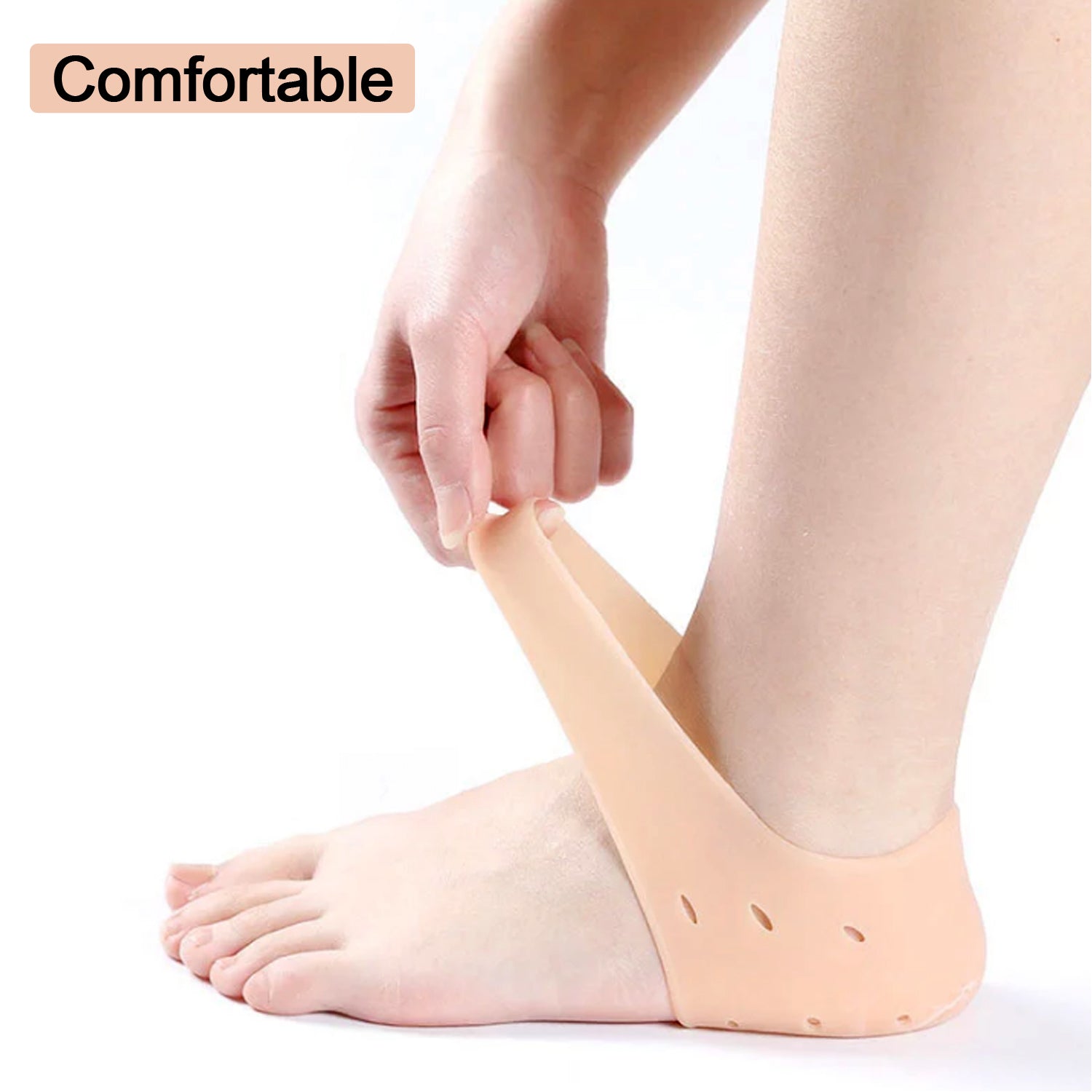 1277 Anti Crack Silicon Gel Heel Moisturizing Socks for Foot Care Men Women (Loose Pack)