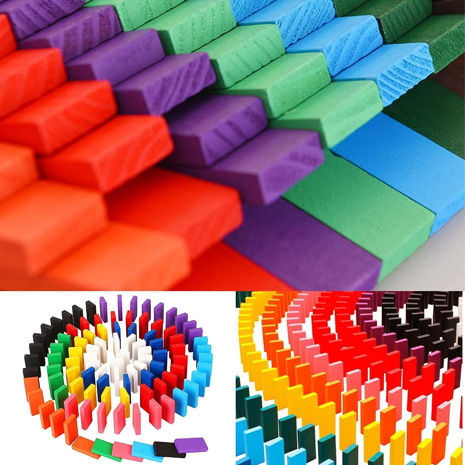 4439B 100PC DOMINO BLOCKS SET MULTICOLOR WOODEN TOY BUILDING INDOOR GAME TOY