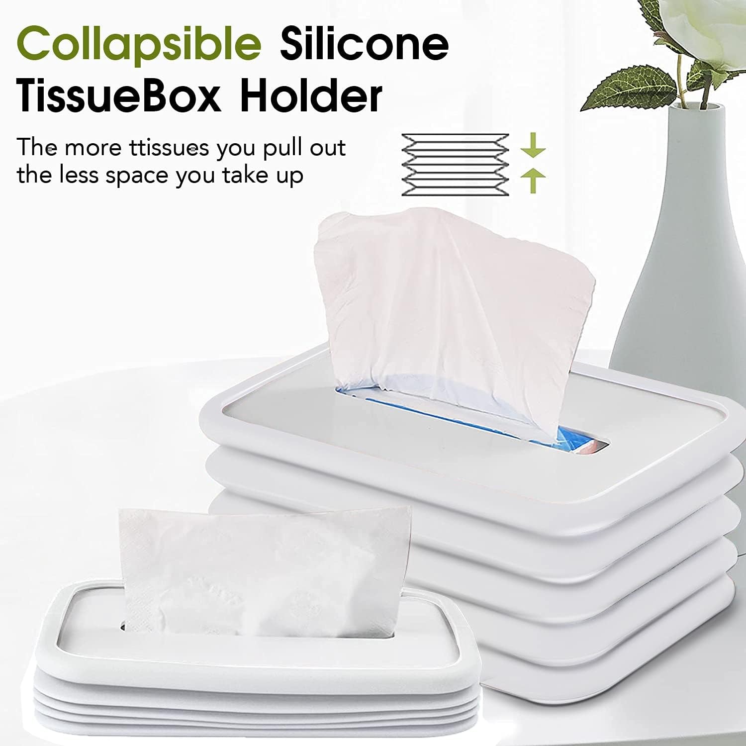 17576 Tissues Holder Silicone Simple Tissue Box Tissues Cylinder Tissues Cube Box Tissue Holder for Bathroom Office Car Bedroom for Bathroom Room Office Car