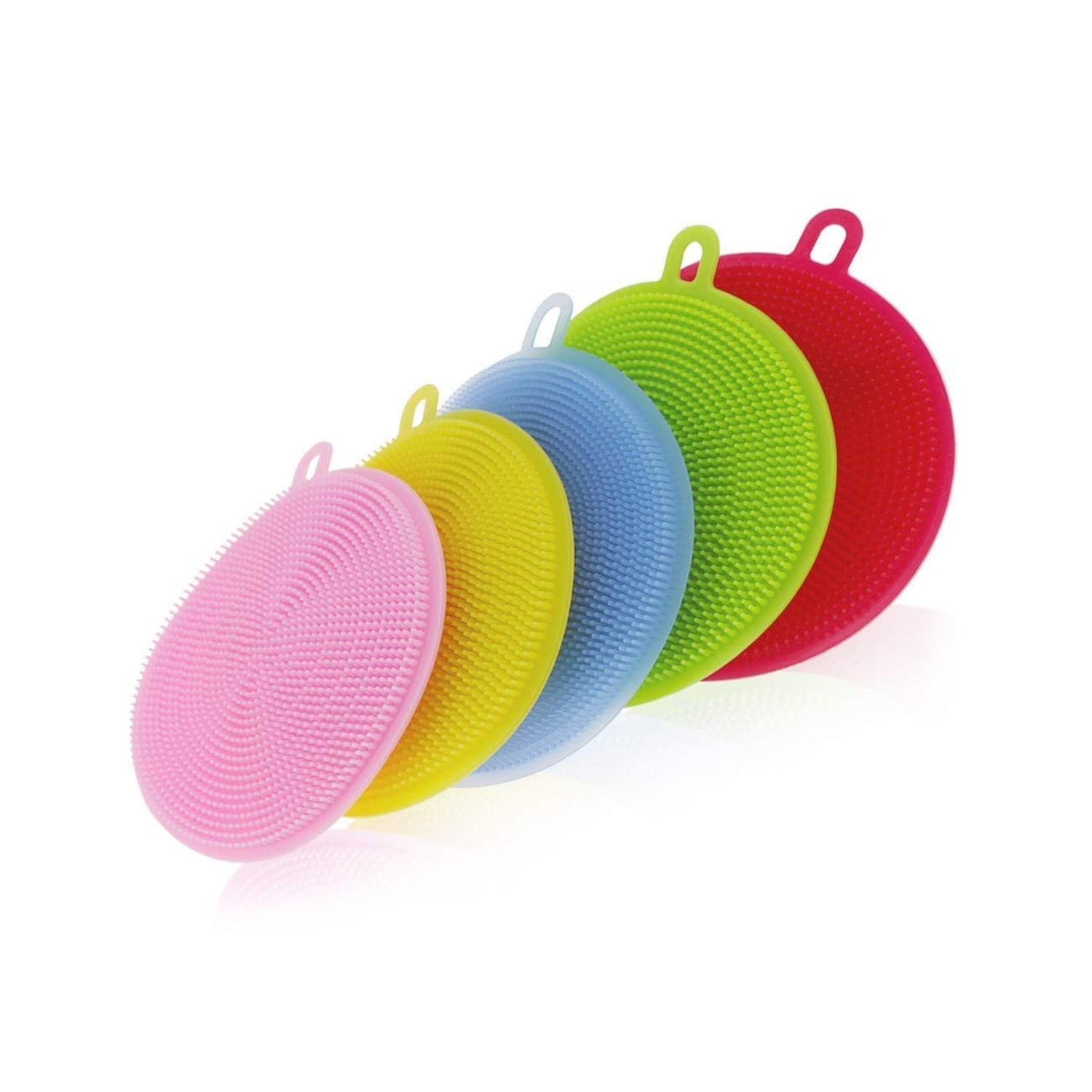 1344A Cleaning Supplies Sponges Silicone Scrubber for Kitchen Non Stick Dishwashing & Baby Care Sponge Brush Household Health Tool( Pack of 5pc).