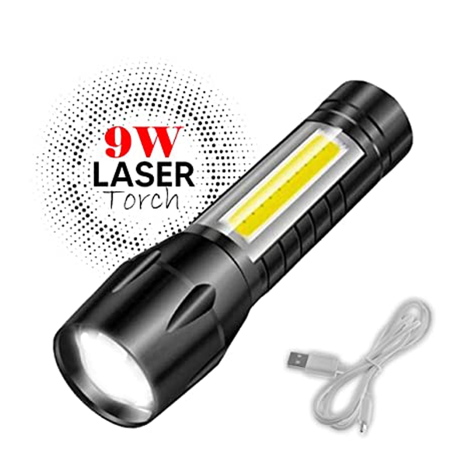 7528  Mini Search Rechargeable LED Long Range Flashlight Emergency Light Torch