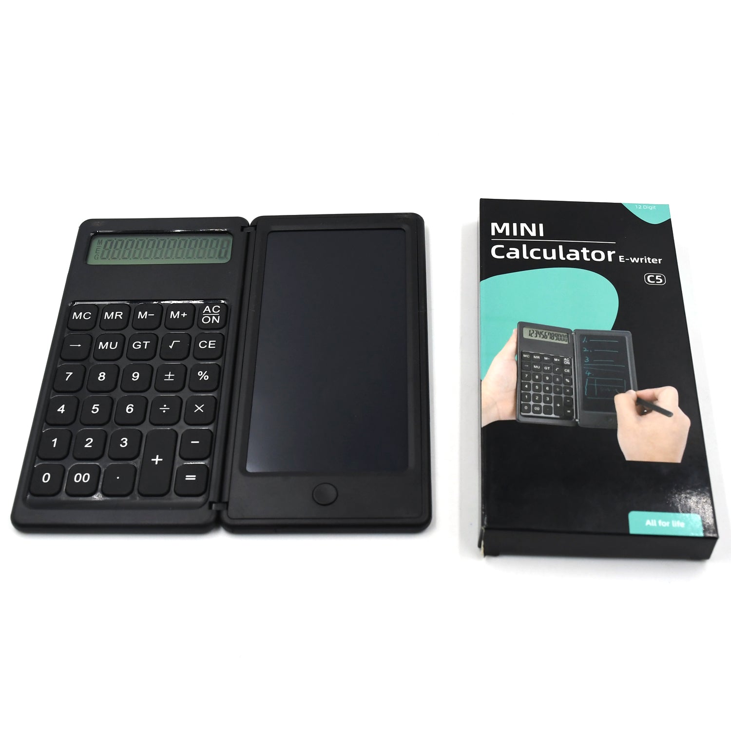 6739 Foldable Calculator With 6 Inch LCD Tablet Digital Drawing Pad Stylus Pen Erase Button Lock Function Smart Calculator   -01