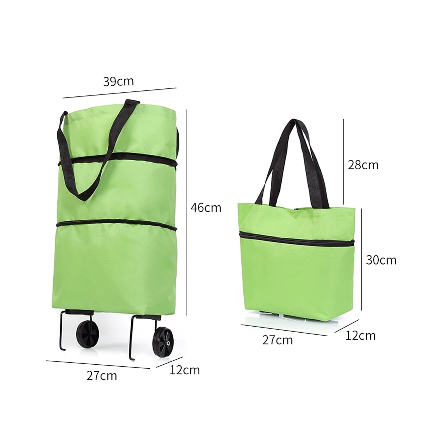 1652 Folding Cart Bags Trolley Shopping Bag For Travel Luggage