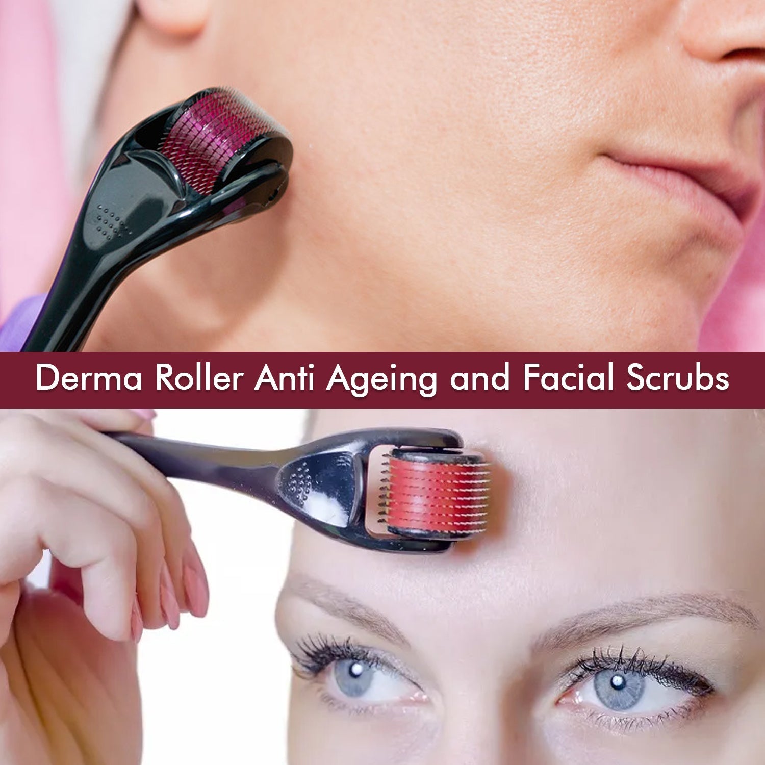 6602 Derma Roller Anti Ageing and Facial Scrubs & Polishes Scar Removal Hair Regrowth (1mm)