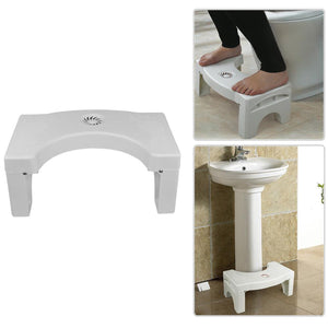 6005A Plastic Non-Slip Folding Toilet Squat Stool - White Color