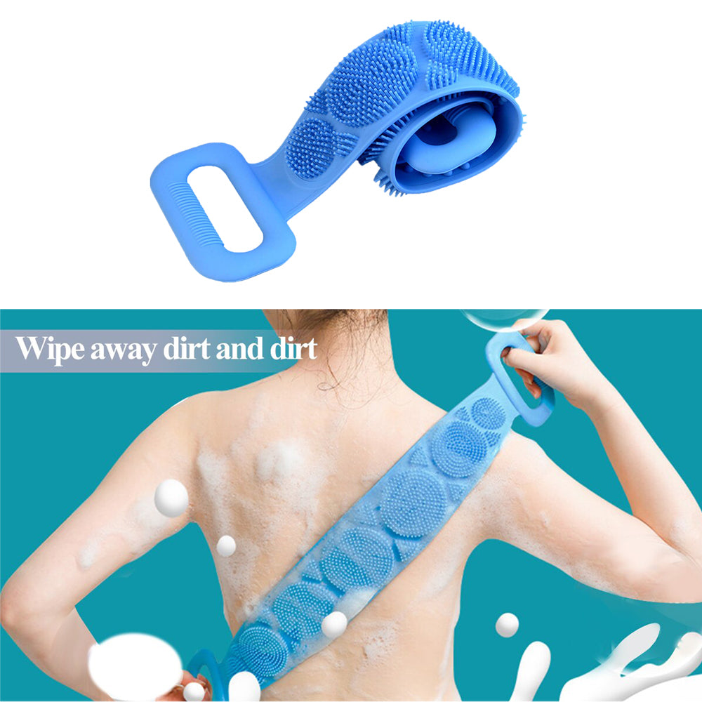 1302 Silicone Body Back Scrubber Double Side Bathing Brush for Skin Deep Cleaning