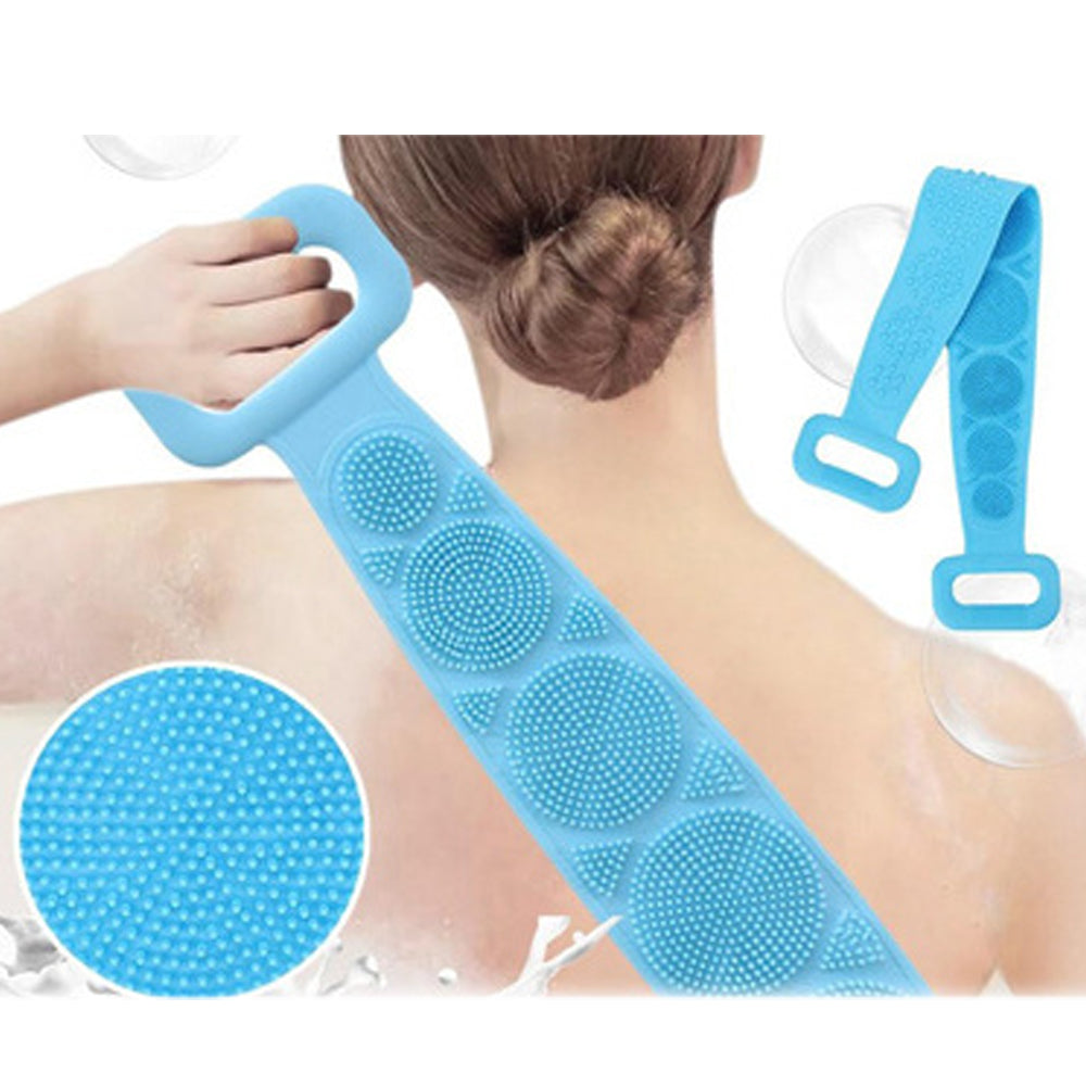 1302 Silicone Body Back Scrubber Double Side Bathing Brush for Skin Deep Cleaning