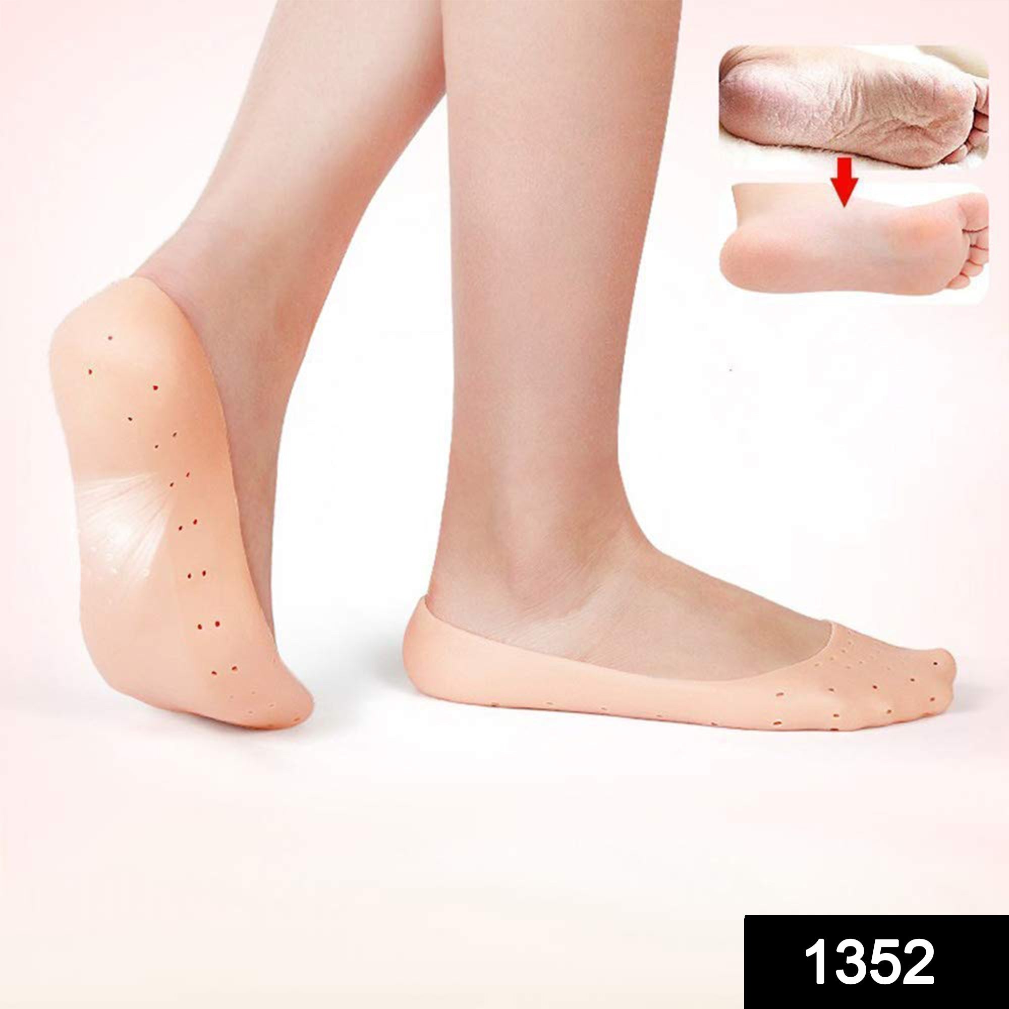 1352 Anti Crack silicone Gel Foot Protector Moisturizing Socks