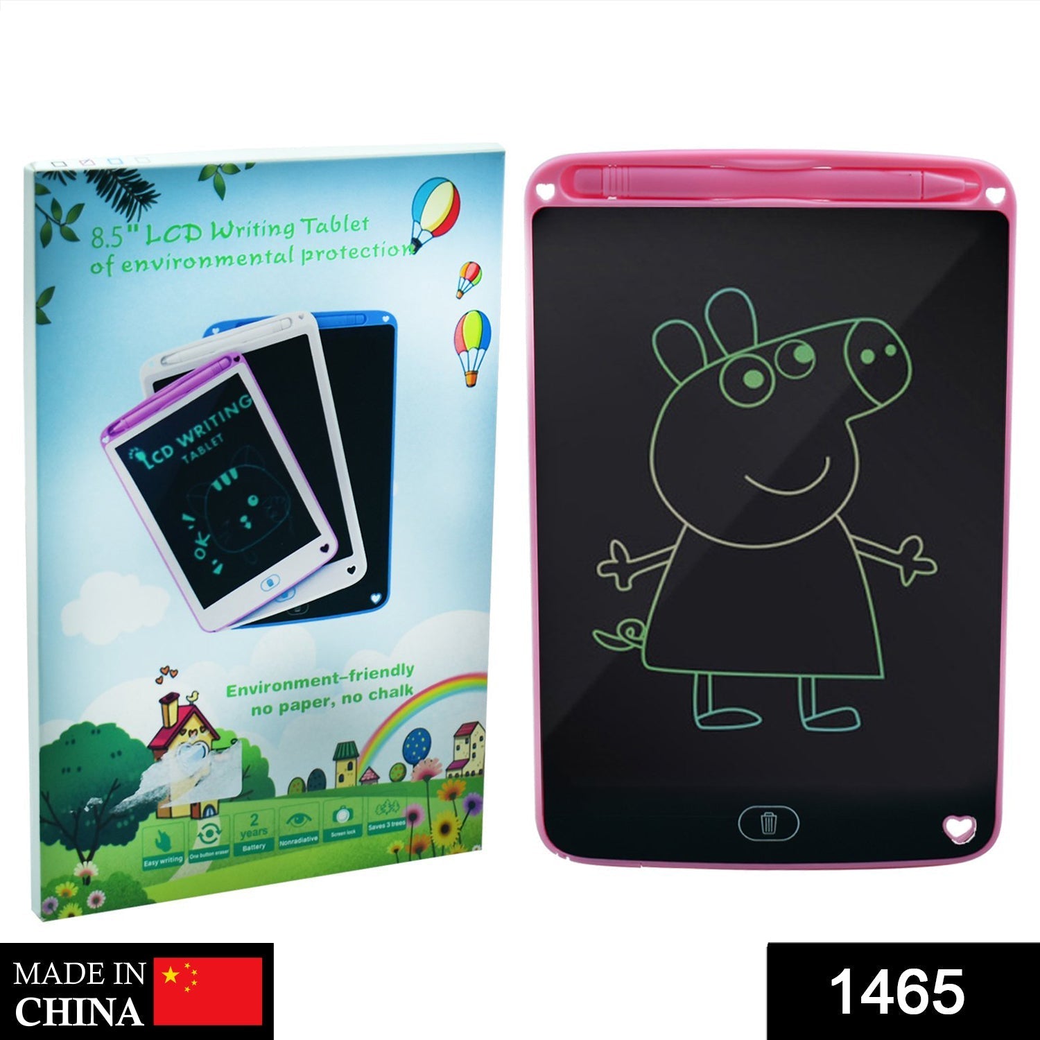 1465 Portable 8.5 LCD Writing Digital Tablet Pad  for Writing/Drawing  ( MultiColor ink )