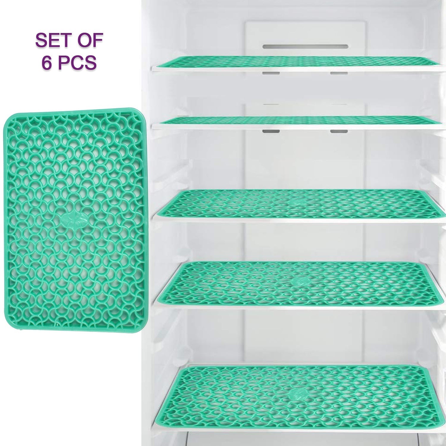 5237 Waterproof PVC Refrigerator Drawer Mats/ Multipurpose Mats/Fridge Mats Set of 6 Pcs