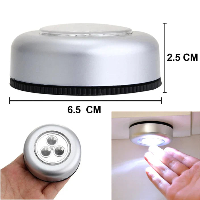 1721L  3 LED CORDLESS STICK TAP WARDROBE TOUCH LIGHT LAMP (1 Pc)