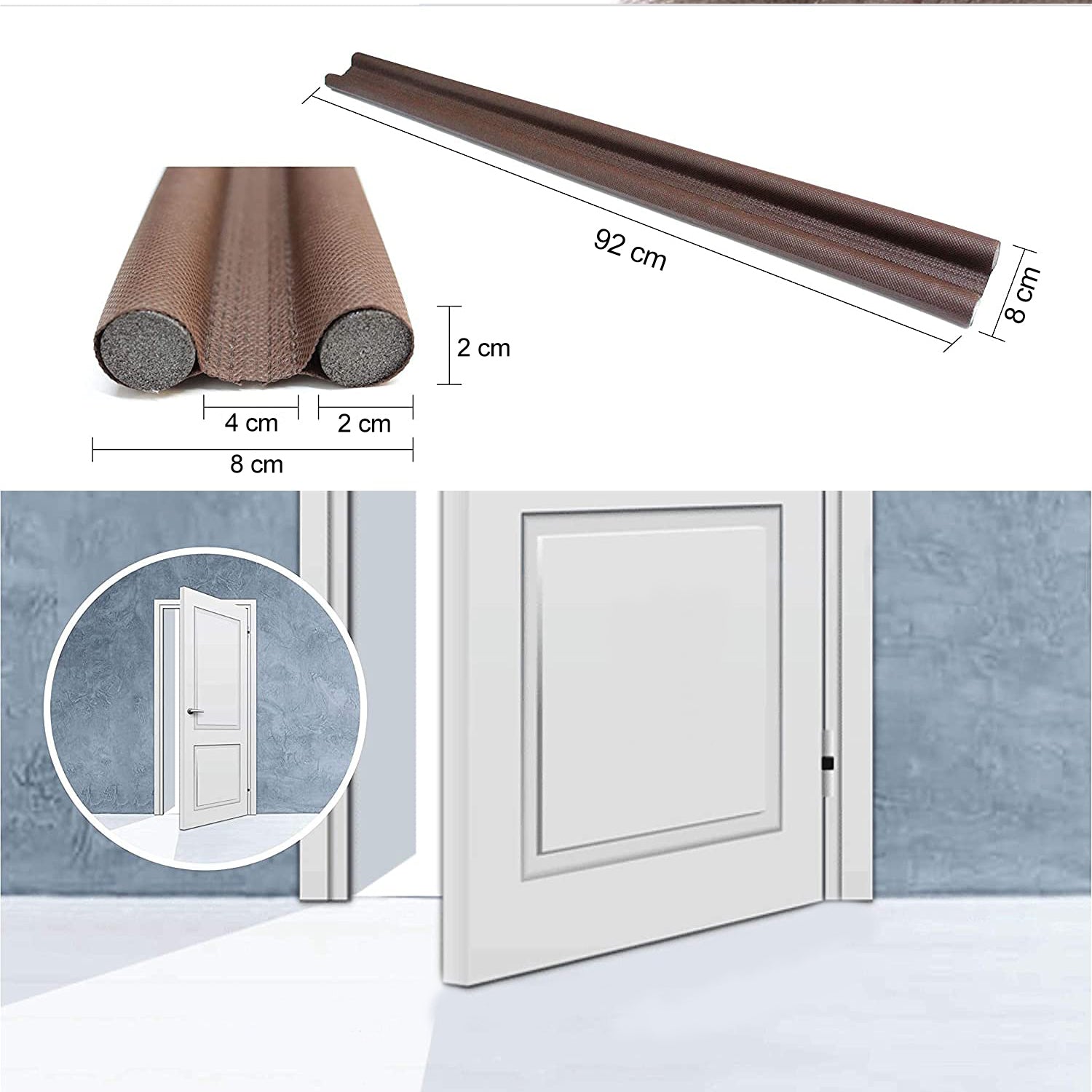 1752 Twin Door Draft Stopper/Guard Protector for Doors and Windows