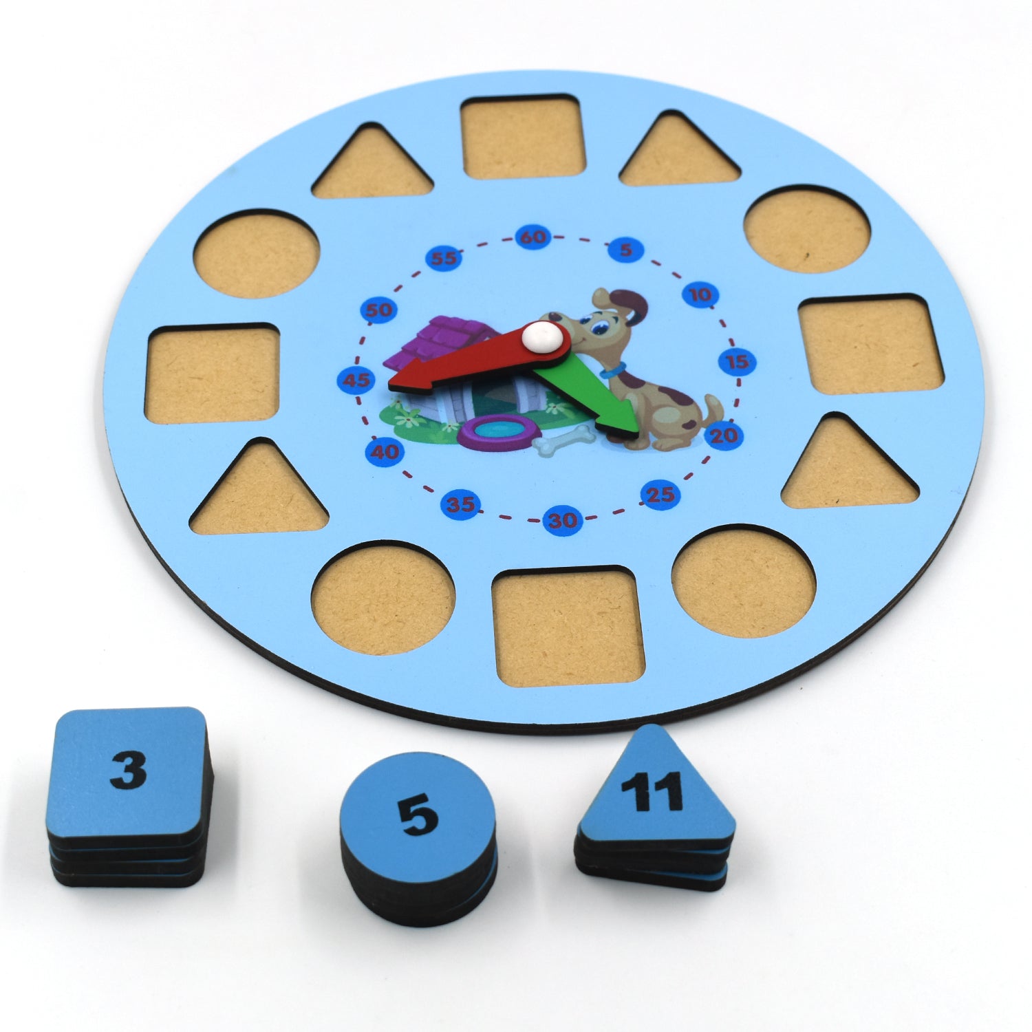 1949 AT49 Wooden Clock Toy and game for kids and babies for playing and enjoying purposes.