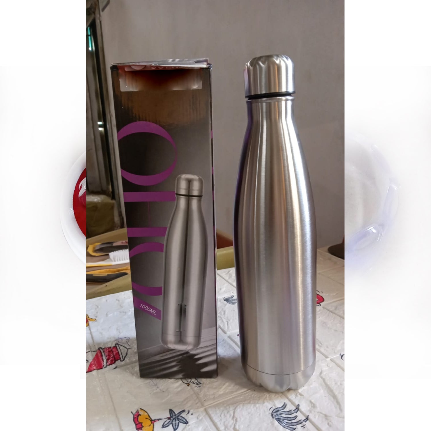 6897 Stainless Steel Water Bottle, Fridge Water Bottle, Stainless Steel Water Bottle Leak Proof, Rust Proof, Cold & Hot Thermos steel Bottle| Leak Proof | Office Bottle | Gym | Home | Kitchen | Hiking | Trekking | Travel Bottle (1000 ml