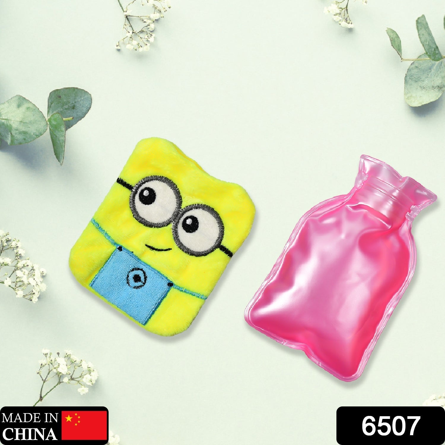 6507 2Eye Minions small Hot Water Bag with Cover for Pain Relief, Neck, Shoulder Pain and Hand, Feet Warmer, Menstrual Cramps. 