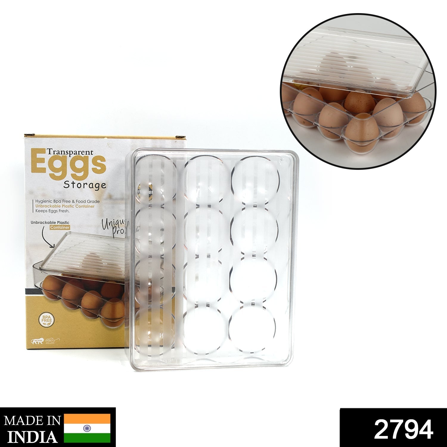 2794 12 Cavity Egg Storage Box For Holding And Placing Eggs Easily And Firmly.