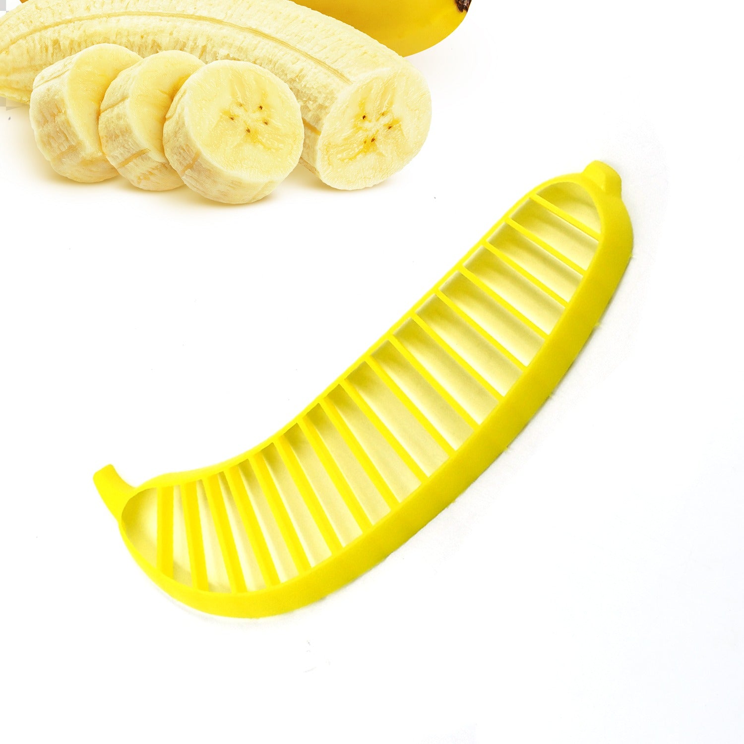 5897 Banana Slicer- Perfect for Fruit Salads Handle Plastic Banana Fruit Slicer Cutter Chopper