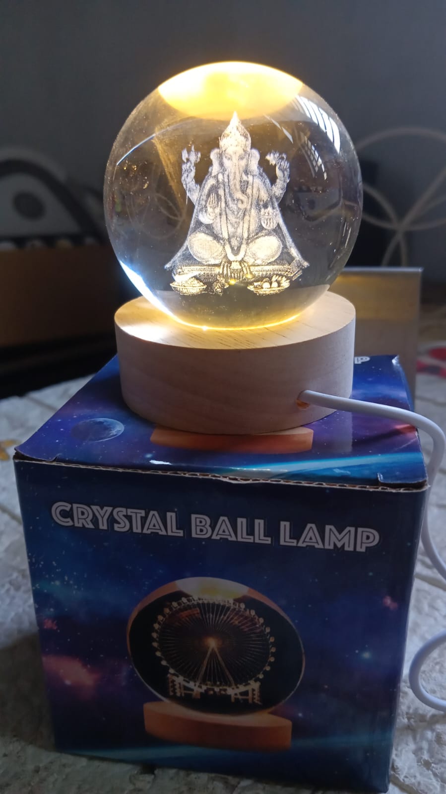 3D Crystal Ball lamps for Bedroom 3D Lamps for Home Decoration 3D Crystal Ball Night Light Gifts for Women Gifts for Men Room Decor Items for Bedroom for Friend and Family (1 Pc)