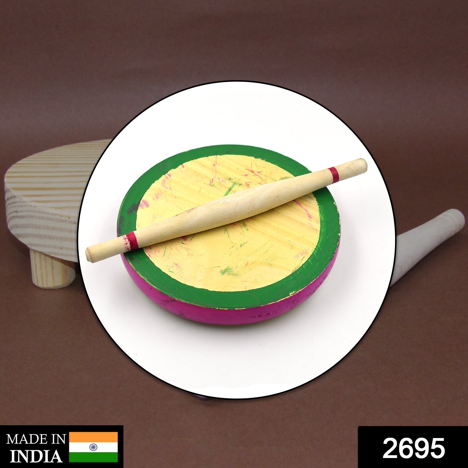 2695 Kids Chakla Belan Set used in all kinds of household places by kids and children’s for playing purposes etc.