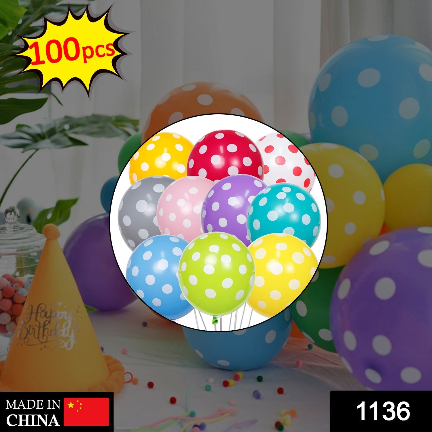 1136 Balloon Pack for Birthday Party Decoration & Occasions (100pack)