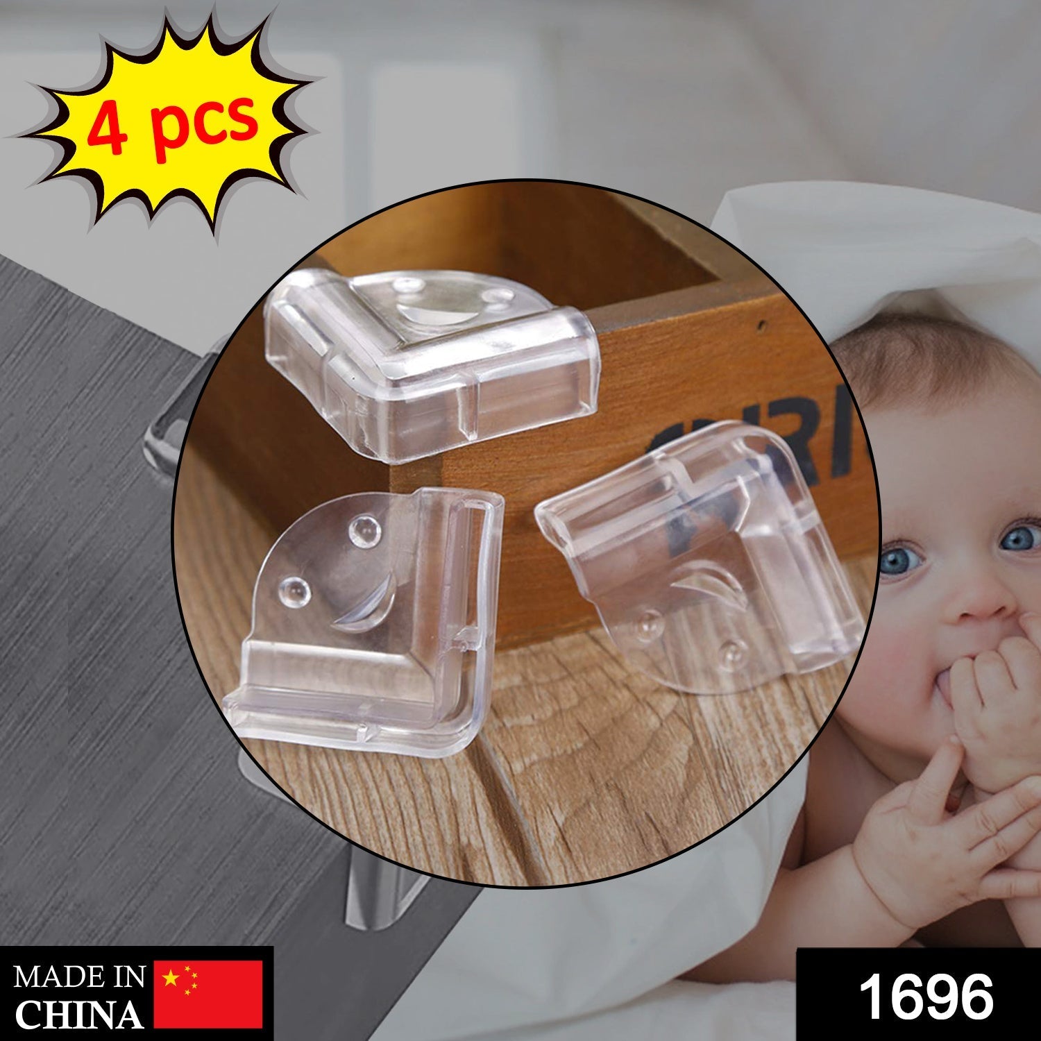 1696 Table Corners Edge Protector Guards for Baby Child Safety (Pack of 4Pc)