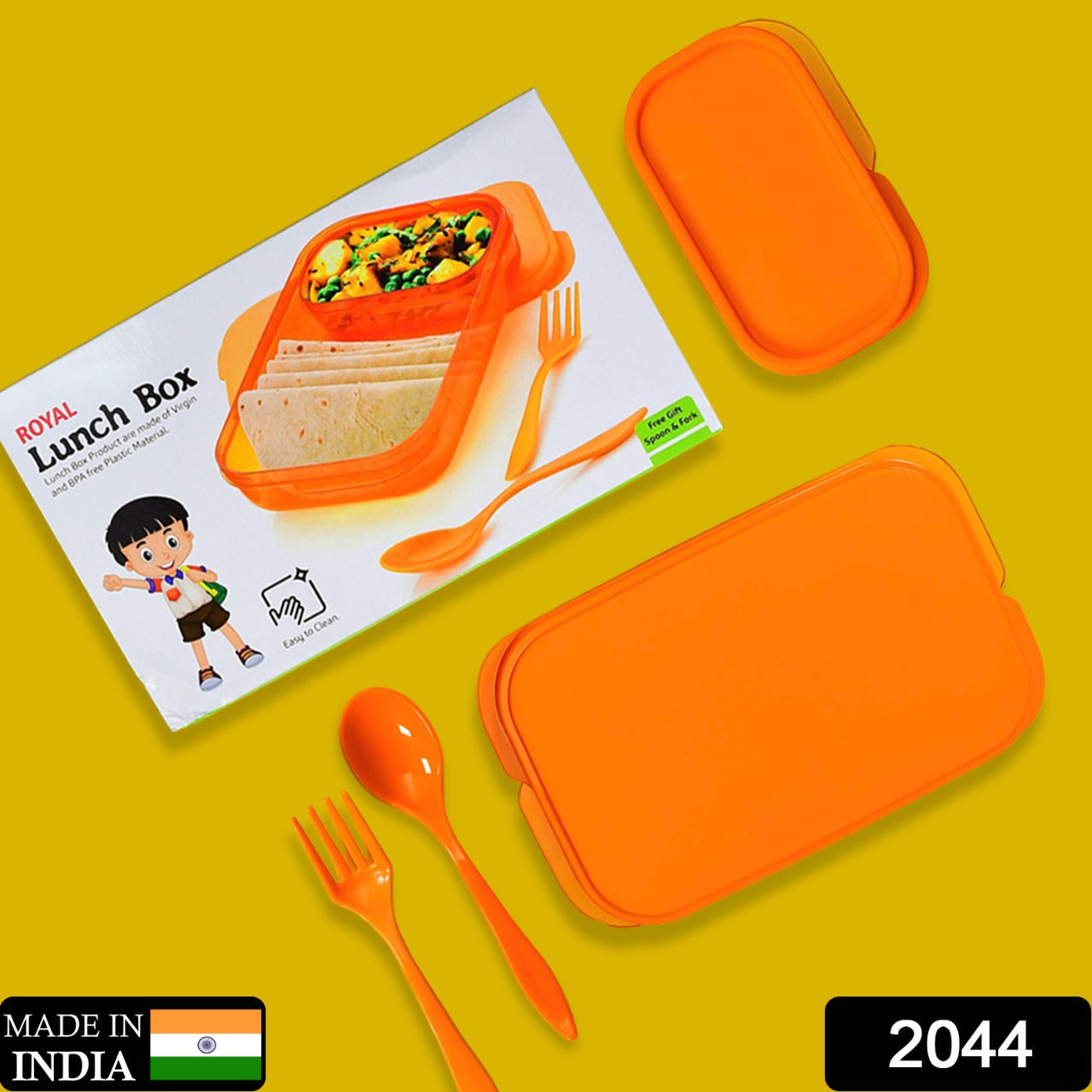 2044 Premium Lunch Box for kids for school and picnic. Containers with Spoon and fork.