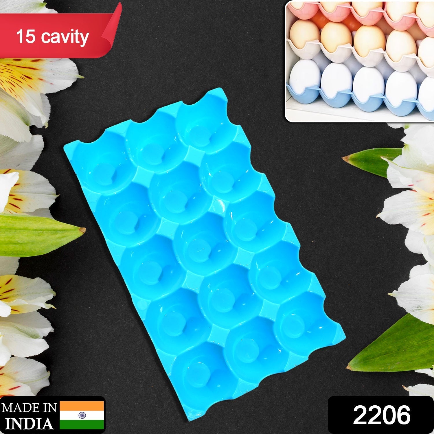 2206 Egg Trays for Storage with 15 Eggs Holder