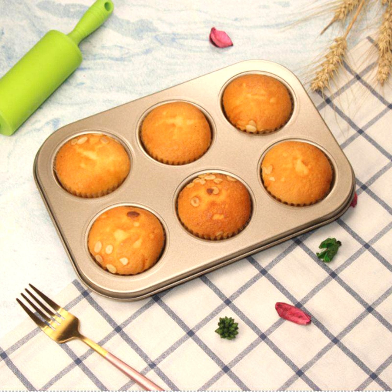 2573 Round Shape Carbon steel Muffin Cupcake Mould Case Bakeware