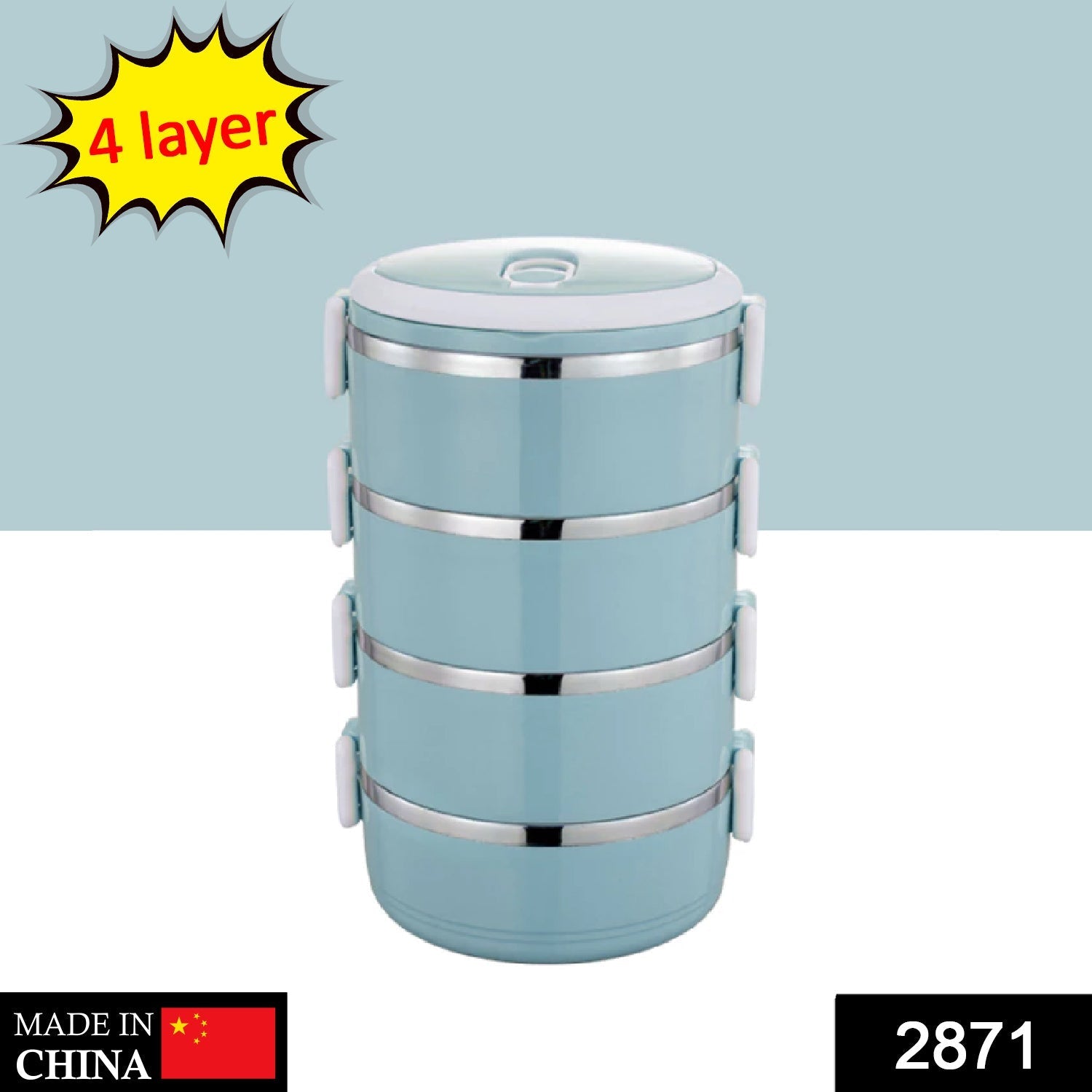 2871 Multi Layer Stainless Steel Hot Lunch Box (4 Layer)