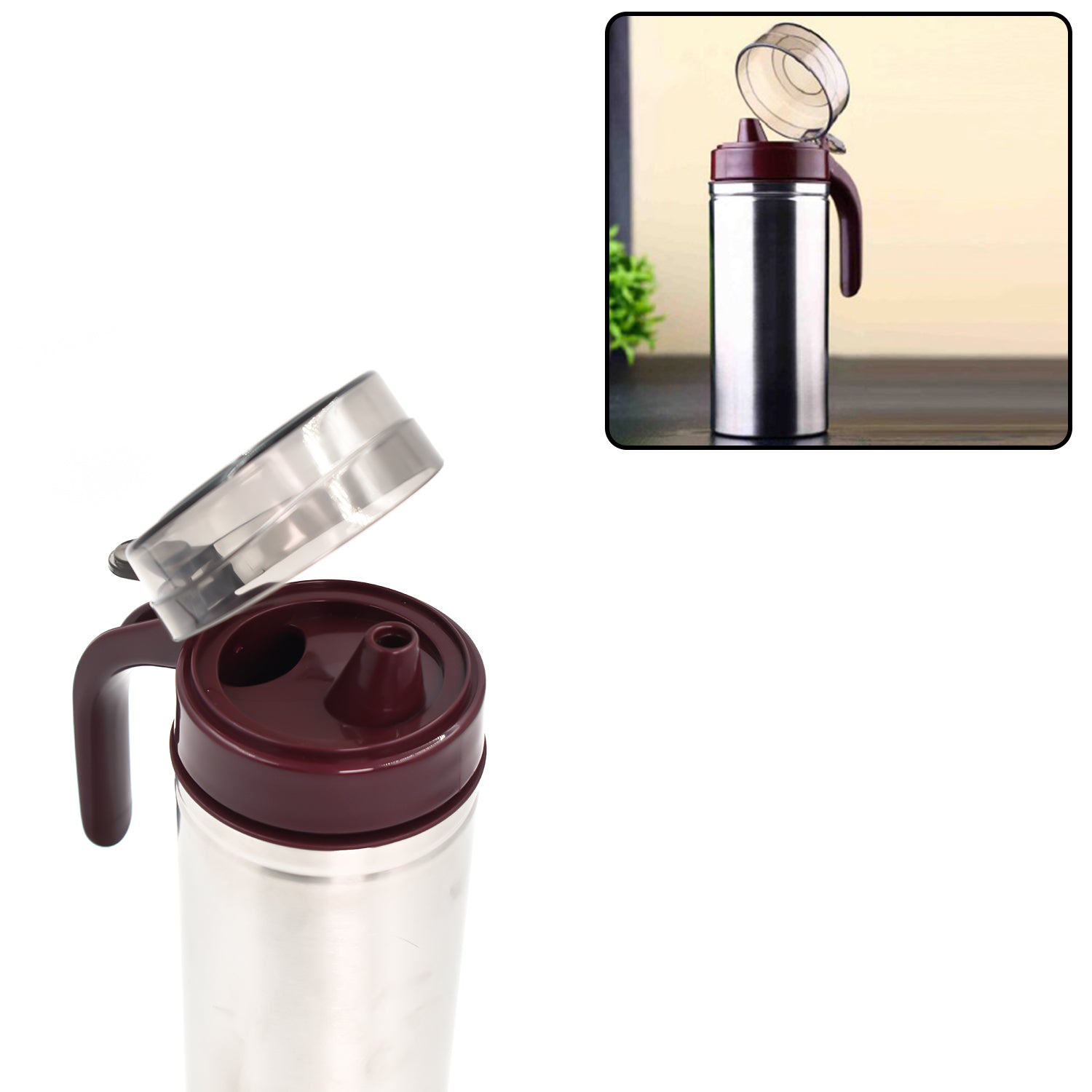 8128 Oil Dispenser Stainless Steel with small nozzle 750ml