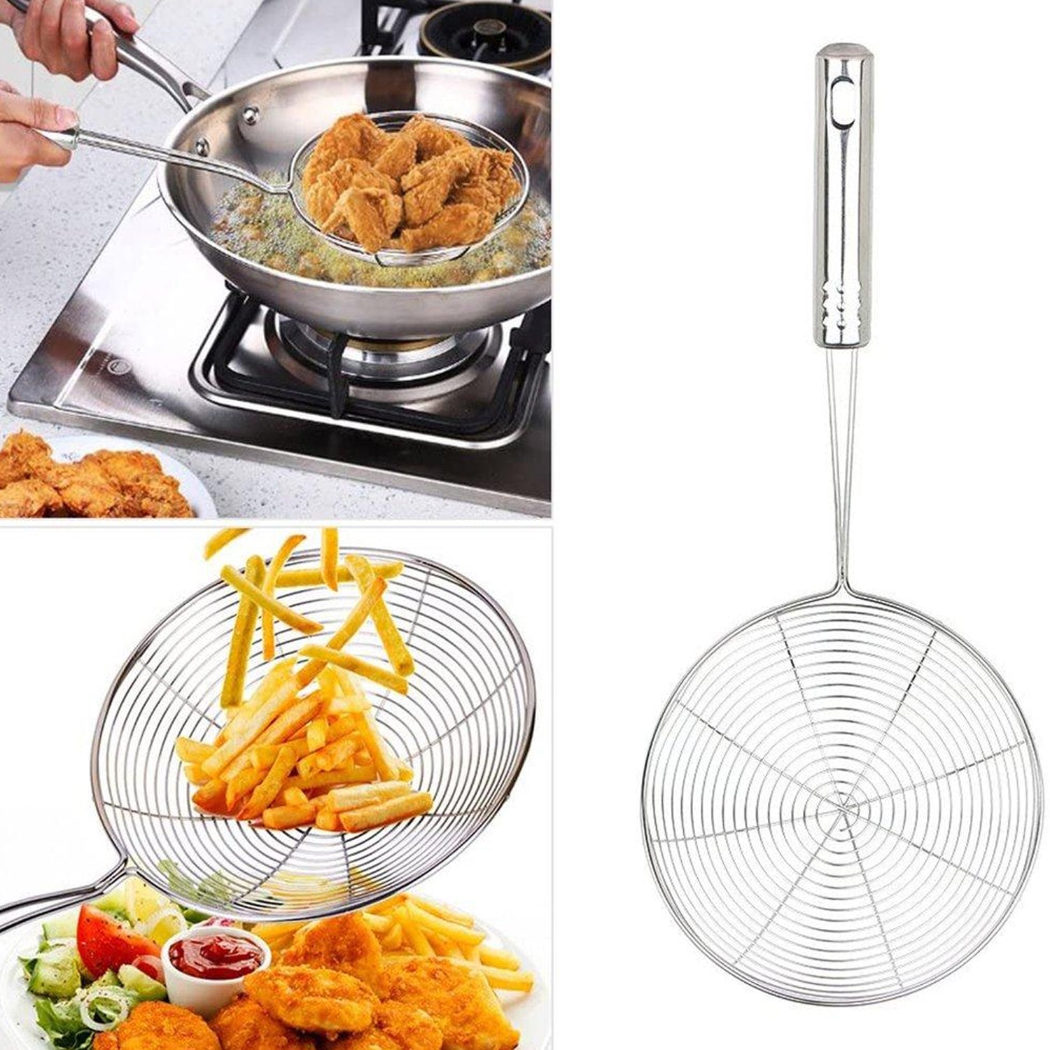 2727 Mini Oil Strainer To Get Perfect Fried Food Stuffs Easily Without Any Problem And Damage.