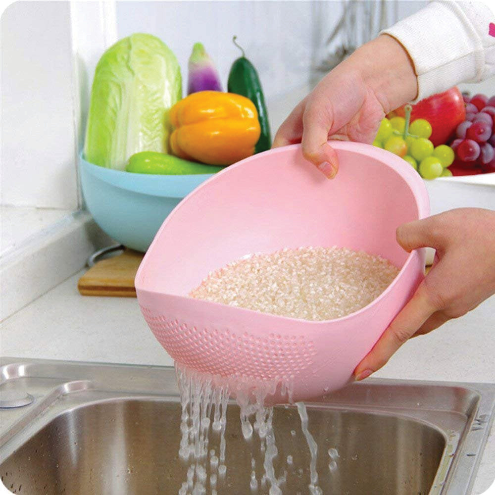 108 Kitchen Plastic big Rice Bowl Strainer Perfect Size for Storing and Straining