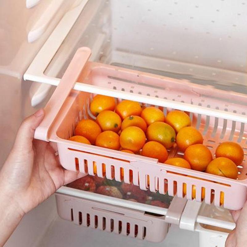 2336A  EXPANDABLE ADJUSTABLE MULTIPURPOSE FRIDGE STORAGE BASKET ( 2 pc )