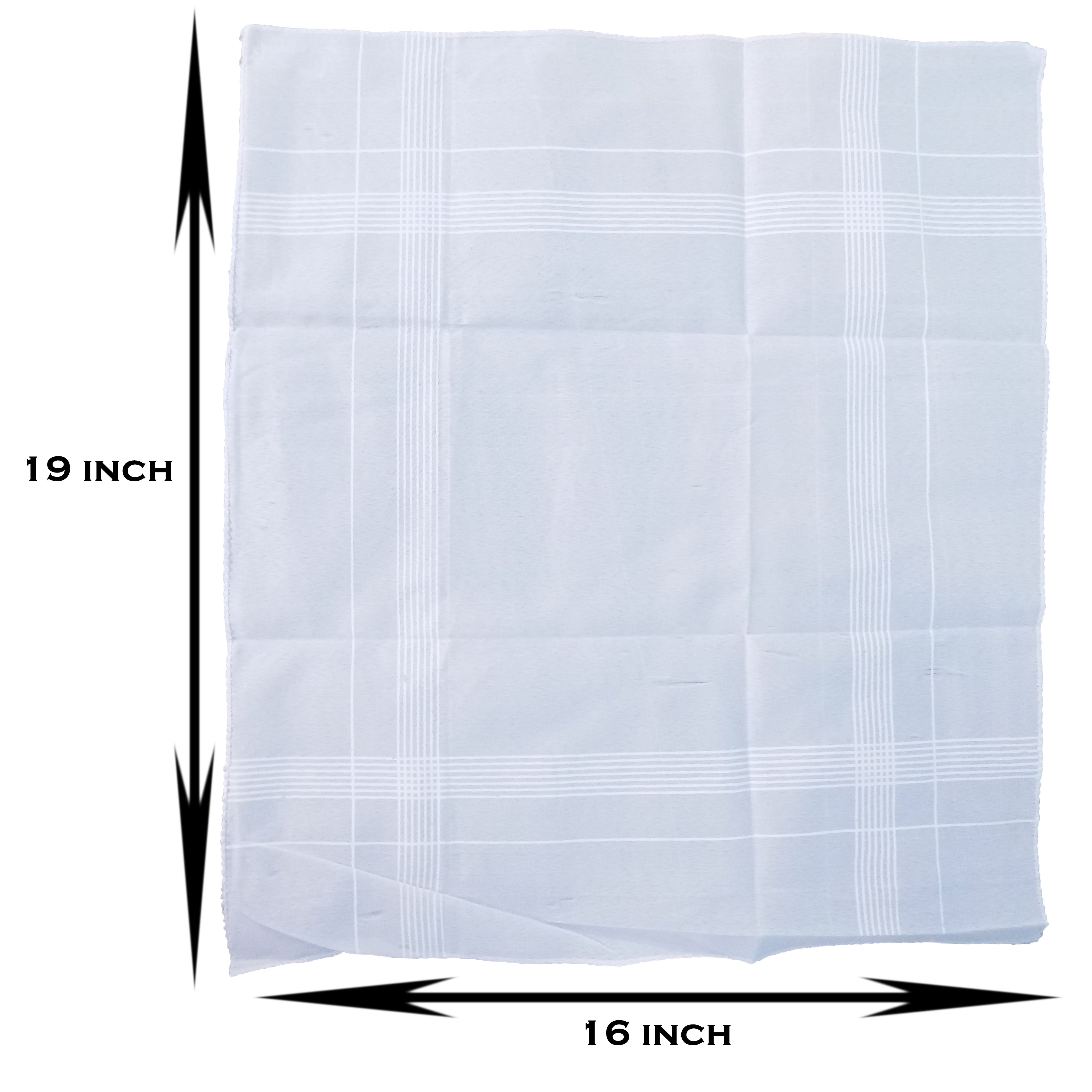 1537 Men's King Size Formal Handkerchiefs for Office Use - Pack of 12