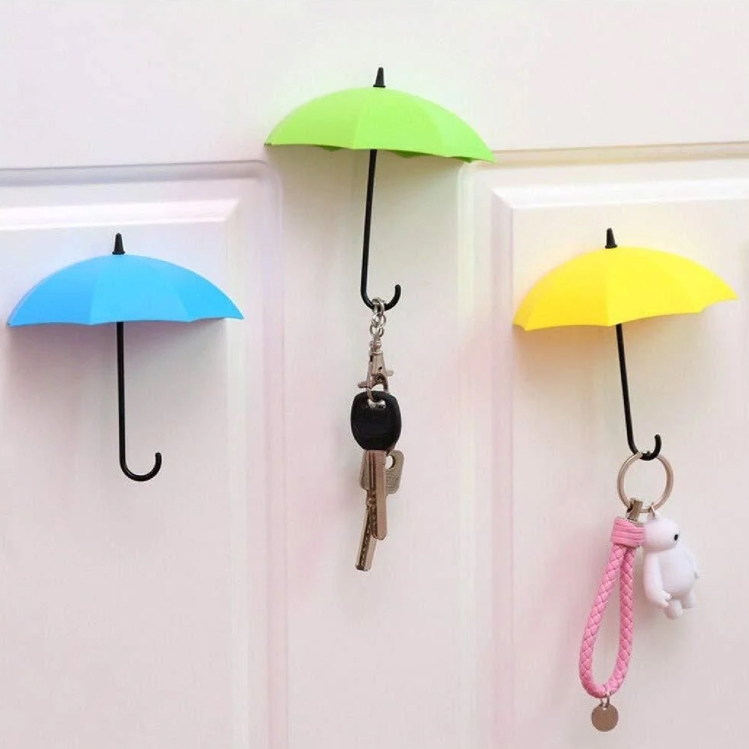 9063 Multipurpose Umbrella Key Hat Holder Wall Hanging Hook Multicolor