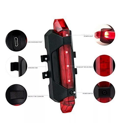 1561 Rechargeable Bicycle Front Waterproof LED Light (Red)