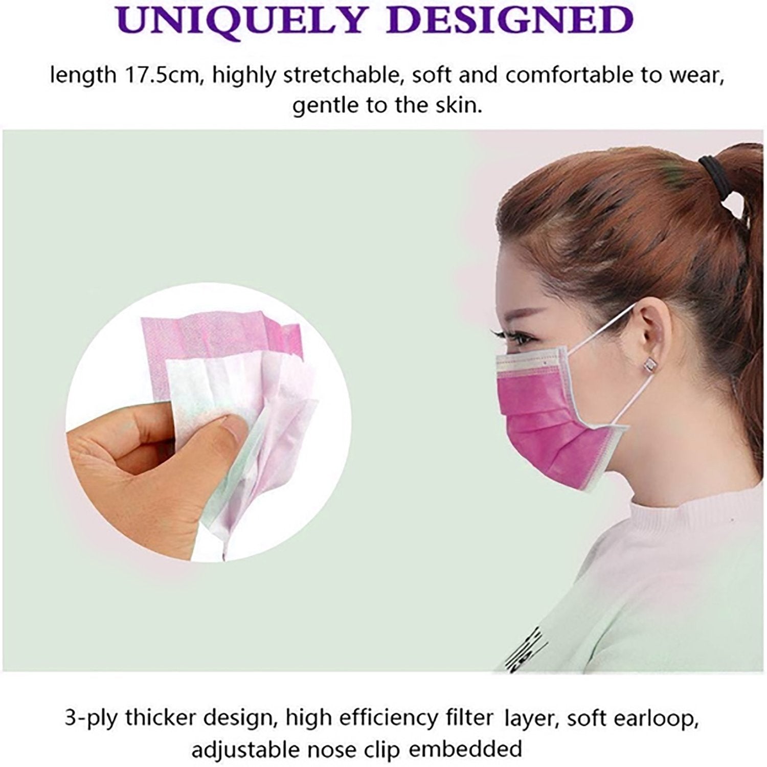 7219 Anti Pollution/Virus Face Pink Mask