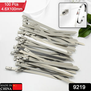 Stainless Steel Cable TIE Used for Solar, Industrial and Home Improvement Multipurpose HIGH Strength, Self-Locking Zip Ties, Multi-purpose Tie, Portable Rustproof 100Pcs Wide Application Zip Tie Set for Building ( 4.6x200MM & 4.6x100MM /  100 pcs Set)