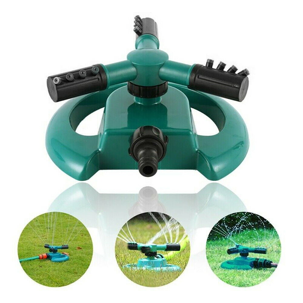 1677 3 Arm 360Â° Sector Rotating Water Sprinkler Garden Pipe Hose Irrigation Yard