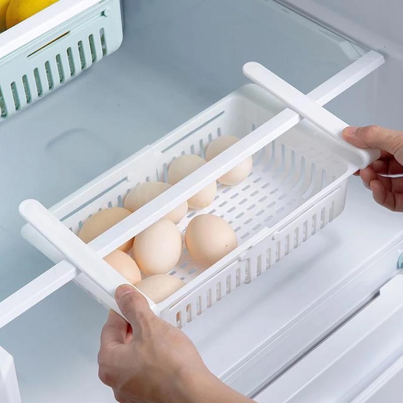 2336A  EXPANDABLE ADJUSTABLE MULTIPURPOSE FRIDGE STORAGE BASKET ( 2 pc )