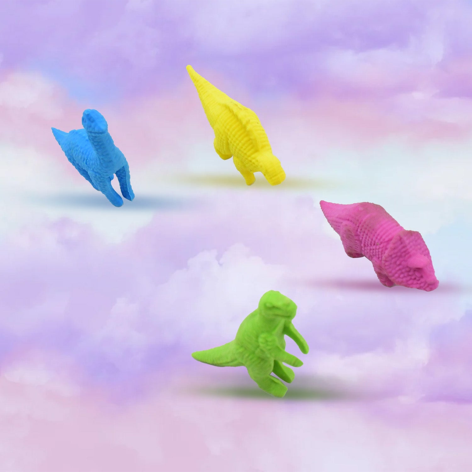 4310 Small Dinosaur Shaped Erasers Animal Erasers for Kids, Dinosaur Erasers Puzzle 3D Eraser, Desk Pets for Students, Soft Non-Dust Stationery Activity Toy, for School Supplies (4 Pc Set)