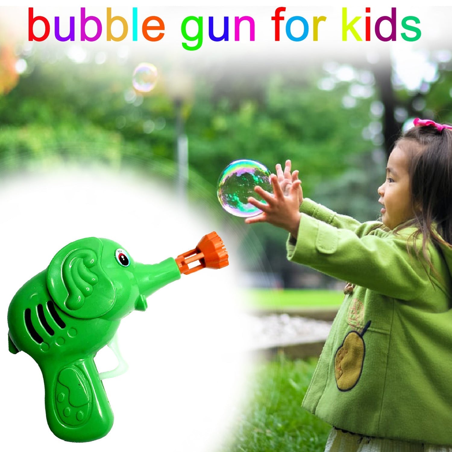 4449 Bubble Gun Elephant Hand Pressing Bubble Gun Toy for Kids Bubble Liquid Bottle with Fun Loading